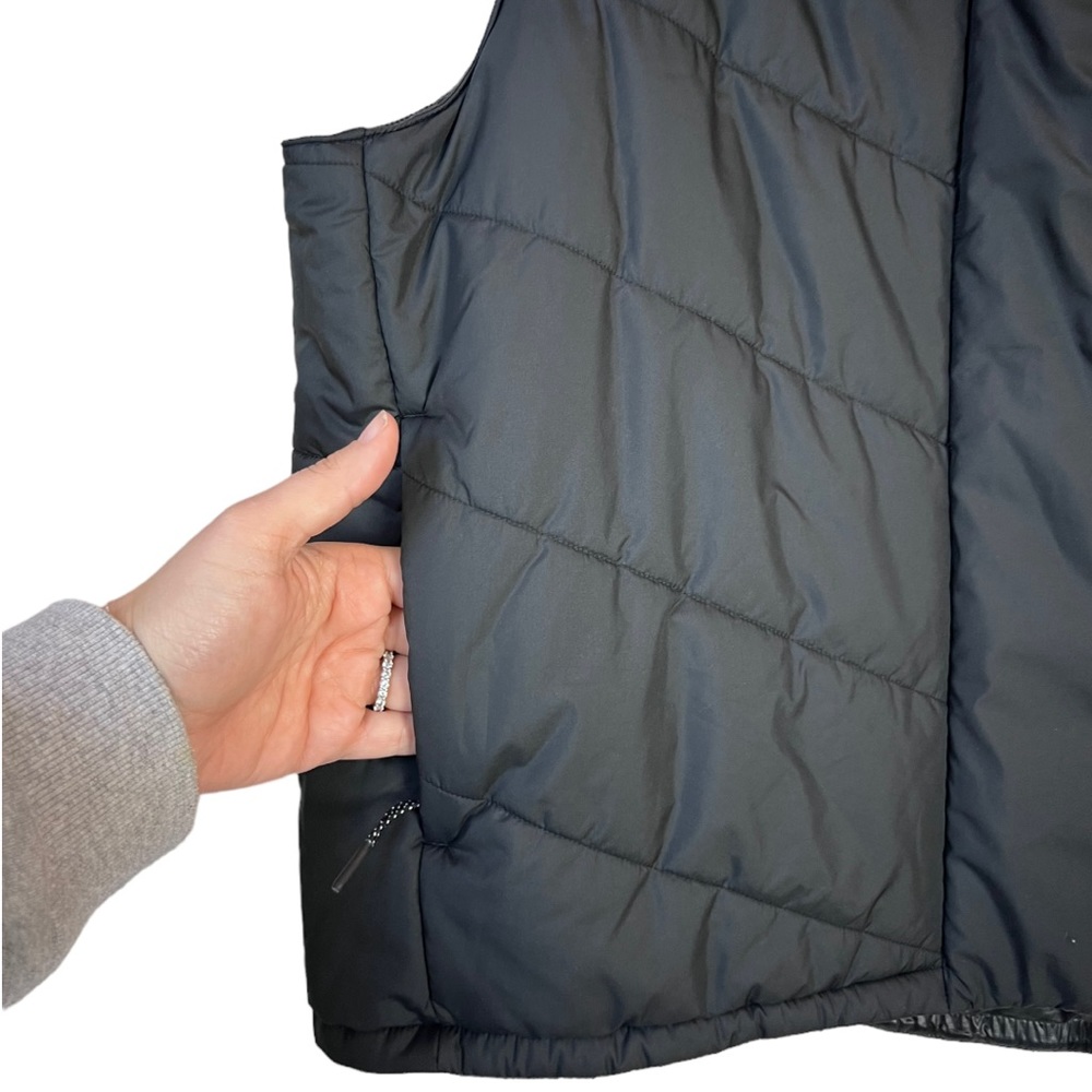Nike Therma Fit Repel Reversible Black Leopard Semi-Cropped Puffer Vest Golf XL - Picture 7 of 16